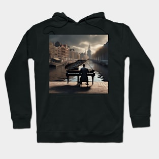 Pianist Playing The Piano Near The Amsterdam Canals Hoodie